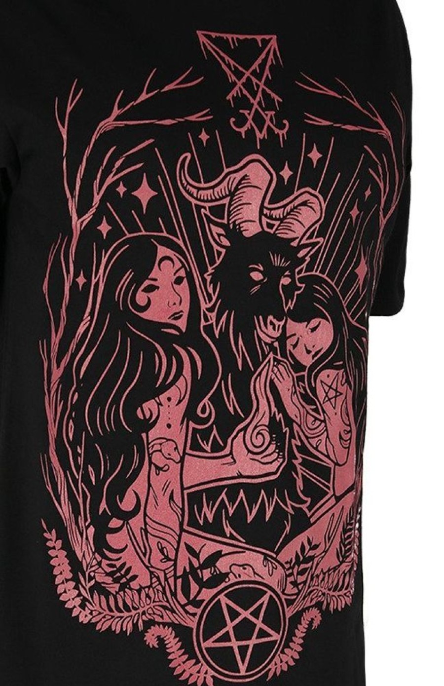 Clothes Restyle | Black Oversized T-Shirt Lucifer Burgundy