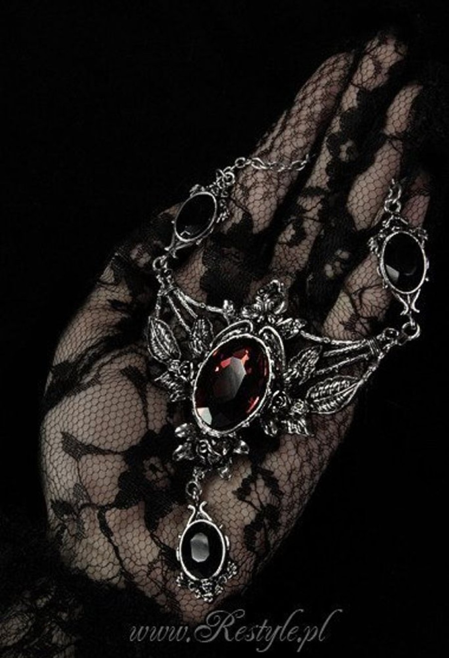 Jewellery Restyle | Evening Necklace Roses And Burgundy Stone "Wild Roses"