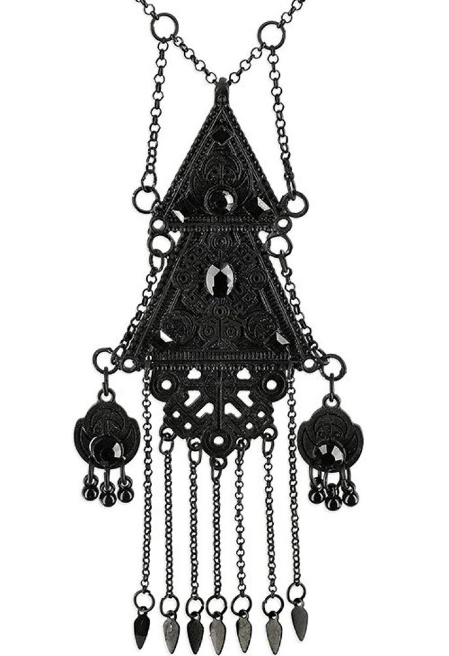 Jewellery Restyle | Double Triangle Necklace Black Pagan Pendant