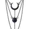 Jewellery Restyle | Long Crescent Pendant, Luna "Moon Phases Black Necklace"