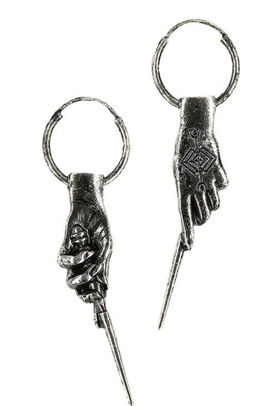 Jewellery Restyle | Gothic 925 Silver Earrings Magic Wand Hoops