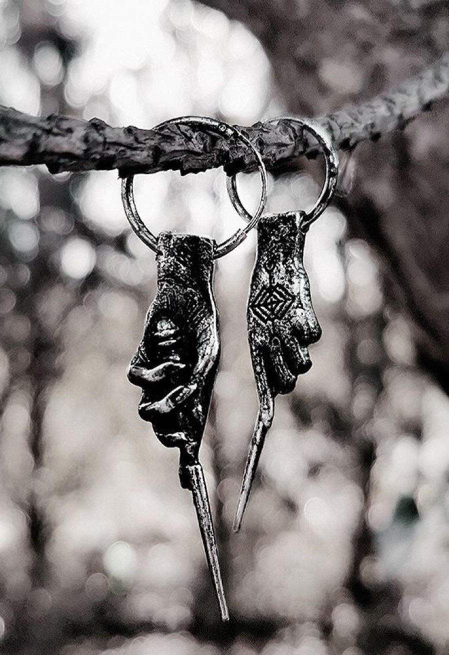Jewellery Restyle | Gothic 925 Silver Earrings Magic Wand Hoops