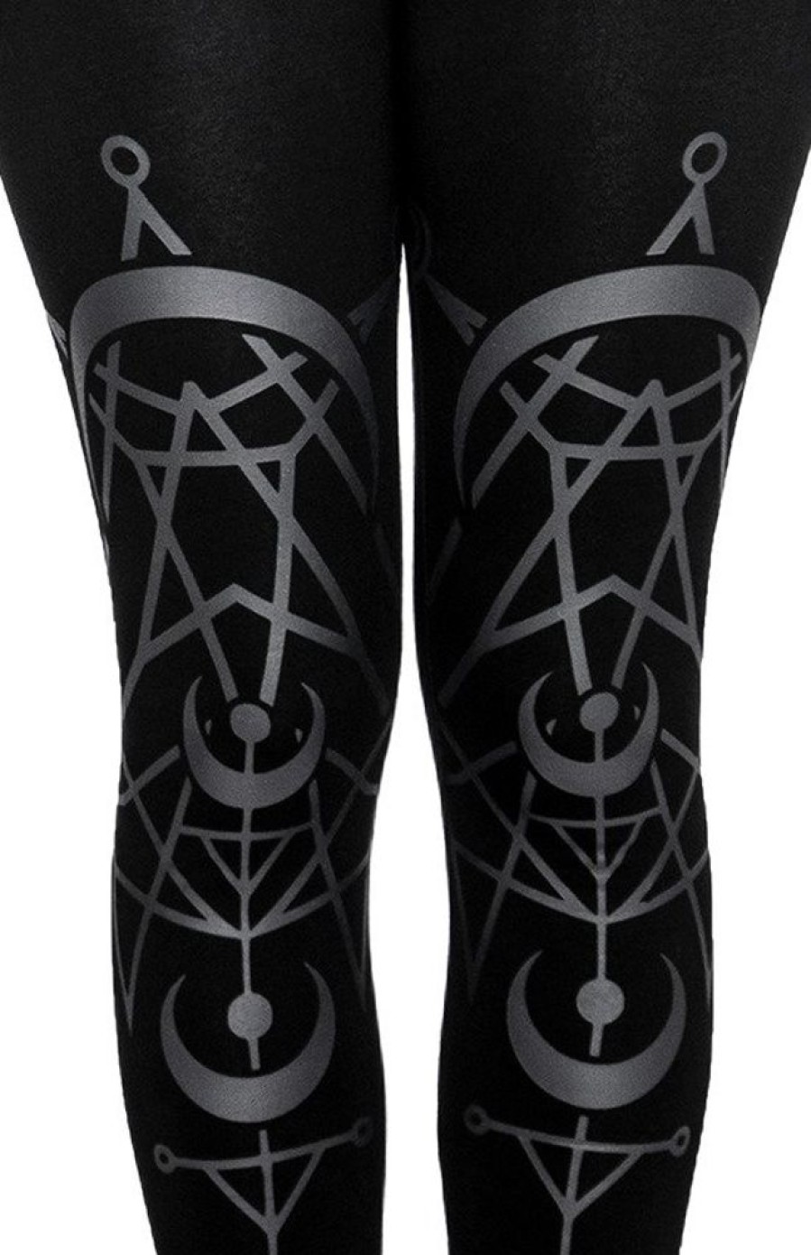 Clothes Restyle | Twin Moon Gothic Leggings With Moon Print