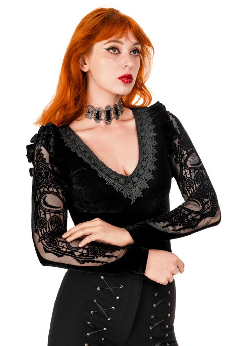 Clothes Restyle | Cathedralis Bodysuit With Cathedral Pattern On The Back