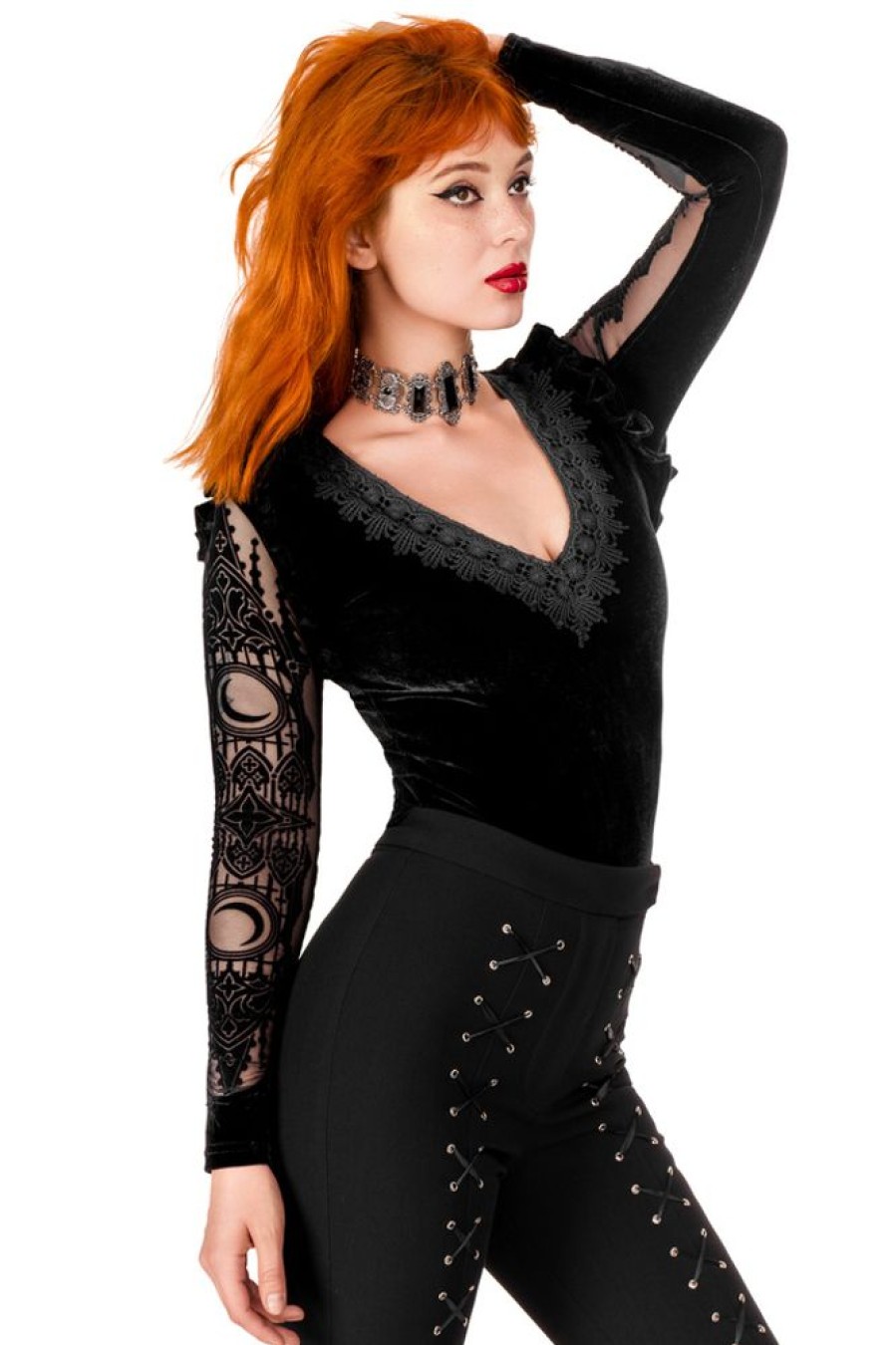 Clothes Restyle | Cathedralis Bodysuit With Cathedral Pattern On The Back