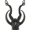 Jewellery Restyle | Gothic 3D Black Crescent Skull Goat Pendant