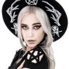 Accessories Restyle | Pagan Hat With Wide Brim, Wool, Antlers And Pentacle