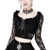 Clothes Restyle | Gothic Cropped Lace Top With Sweetheart Neckline