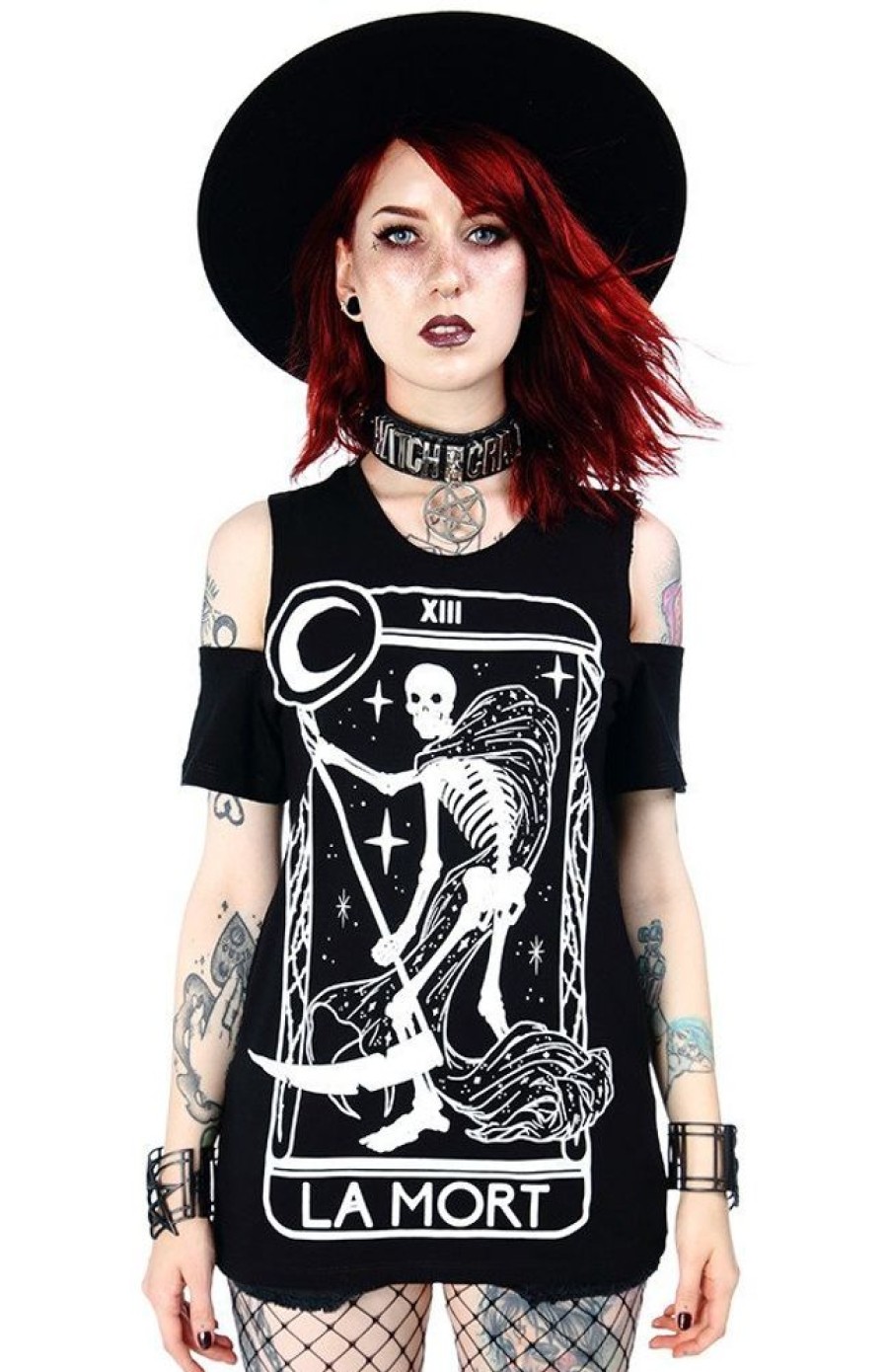 Clothes Restyle | La Mort Cold Shoulder Tshirt Death Tarot