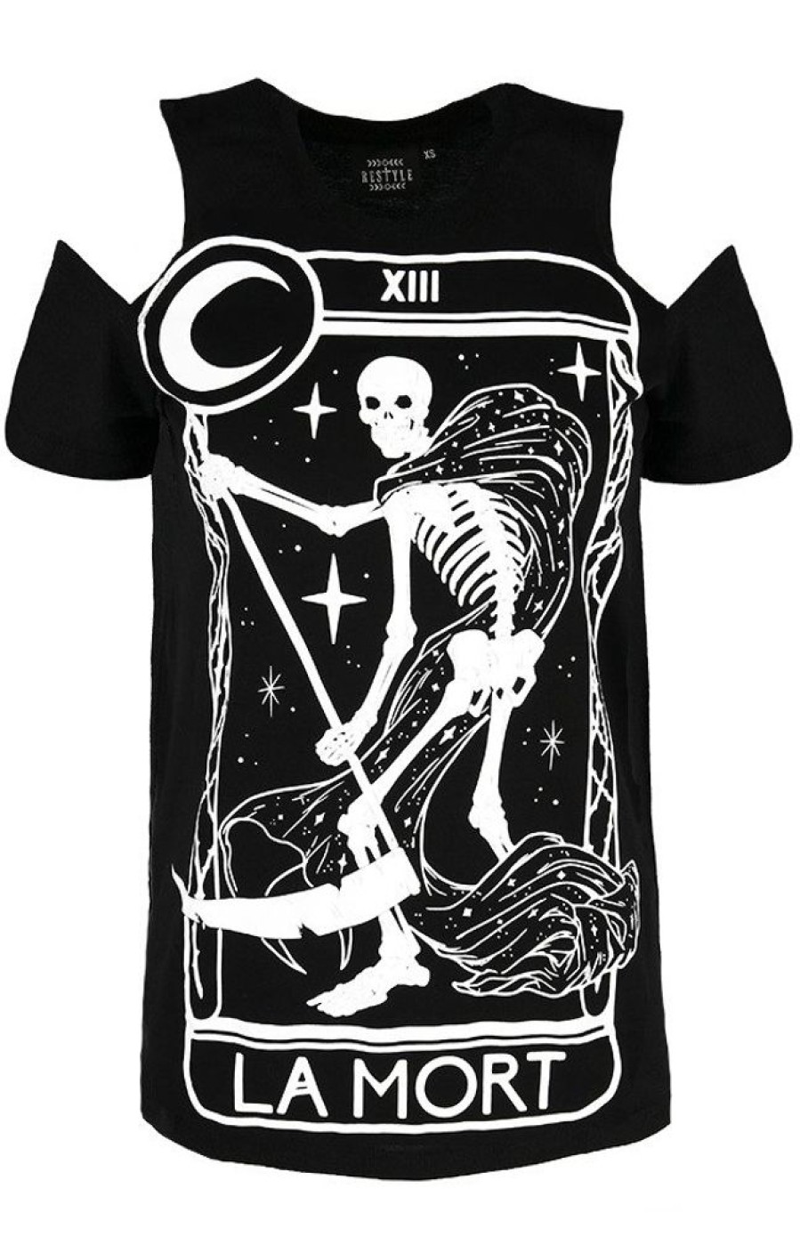 Clothes Restyle | La Mort Cold Shoulder Tshirt Death Tarot