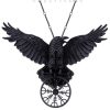 Jewellery Restyle | Nordic Protection Talisman, Black Crow, Healing Rune "Helm Of Awe Raven Pendant"