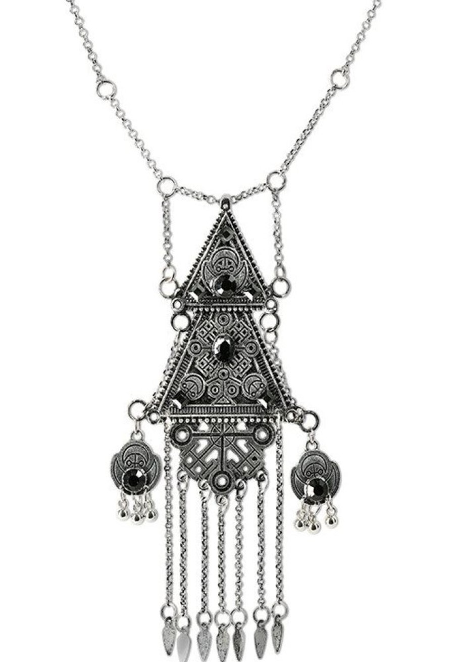 Jewellery Restyle | Double Triangle Necklace Silver, Gothic Pendant