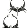 Jewellery Restyle | Raven Skulls Earrings Crow Pagan Hoops