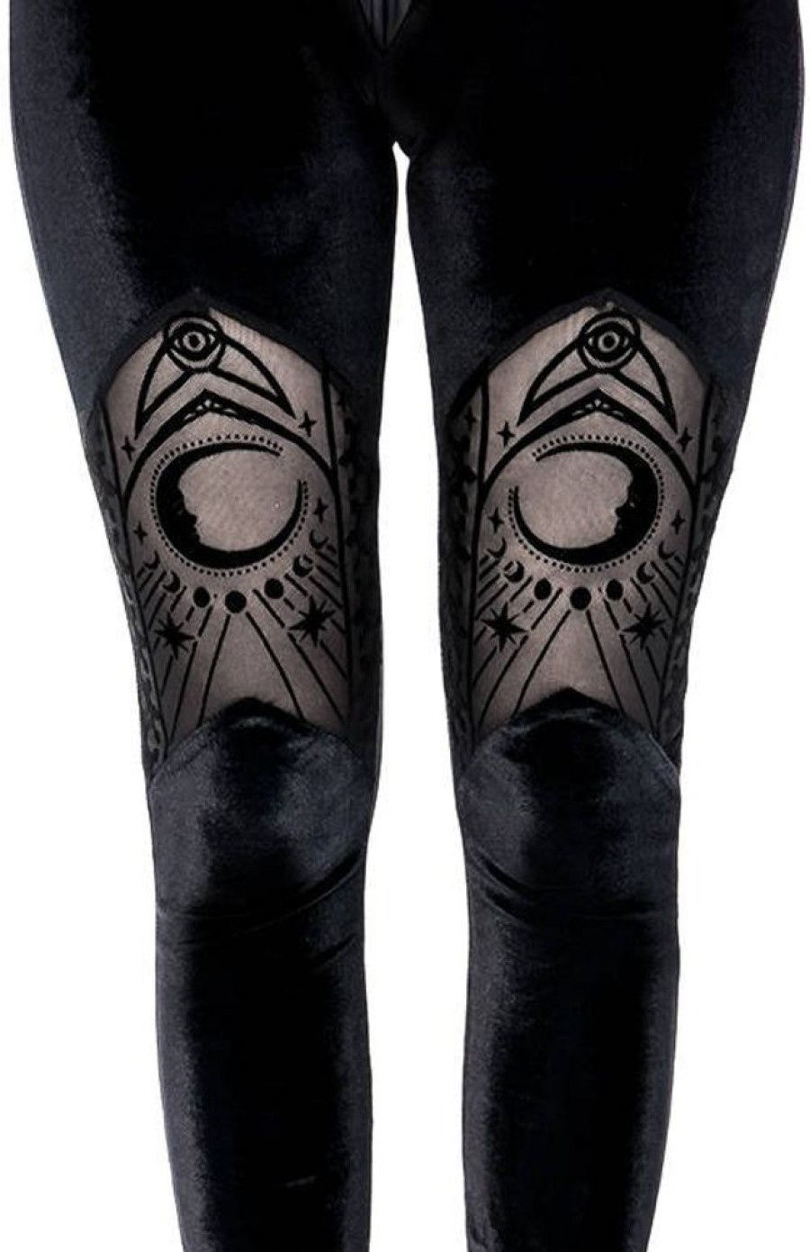 Clothes Restyle | Velvet Mesh Leggings Cathedral Crescent Moons