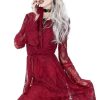 Clothes Restyle | Gothic Eyelash Lace Dress Burgundy