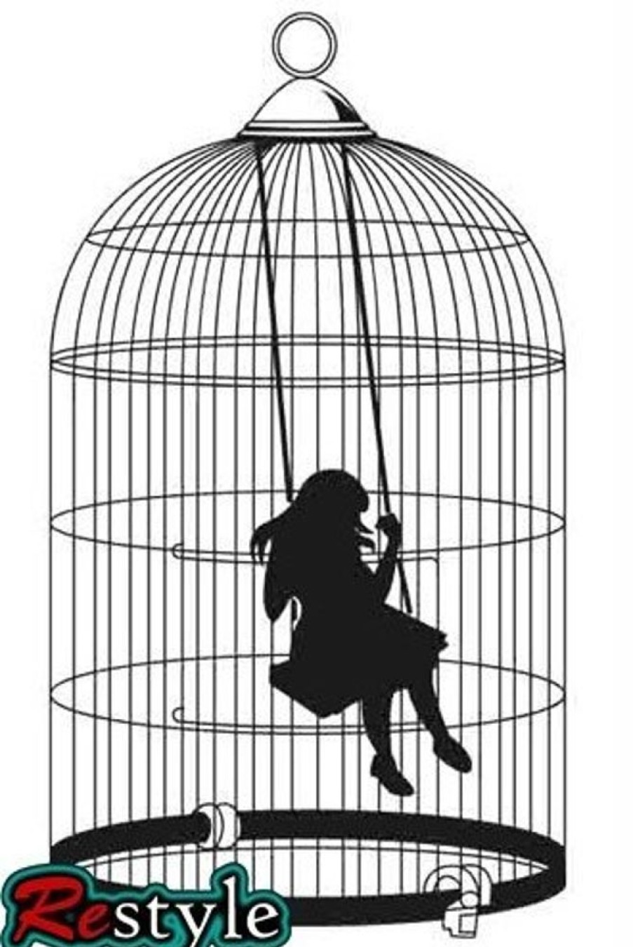 Clothes Restyle | T-Shirt With A Girl In A Cage