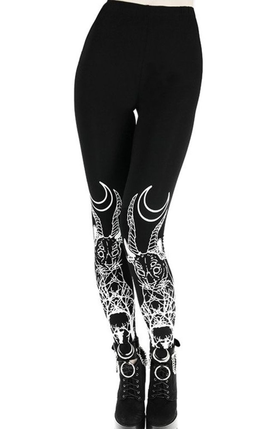Clothes Restyle | Demonic Cat Leggings Black Gothic Leggings