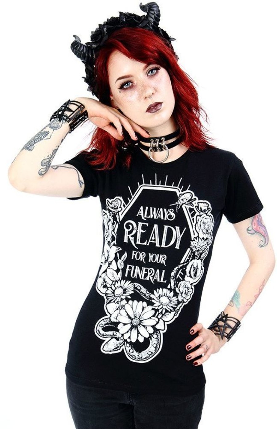 Clothes Restyle | Black Women`S T-Shirt Always Ready For Your Funeral