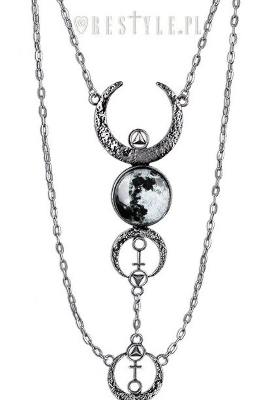 Jewellery Restyle | Crescent Long Pendant, Occult Jewellery, Luna "Full Moon Necklace"