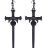 Jewellery Restyle | Gothic Moon Earrinngs, Occult Jewellery "Black Swords Earrings"