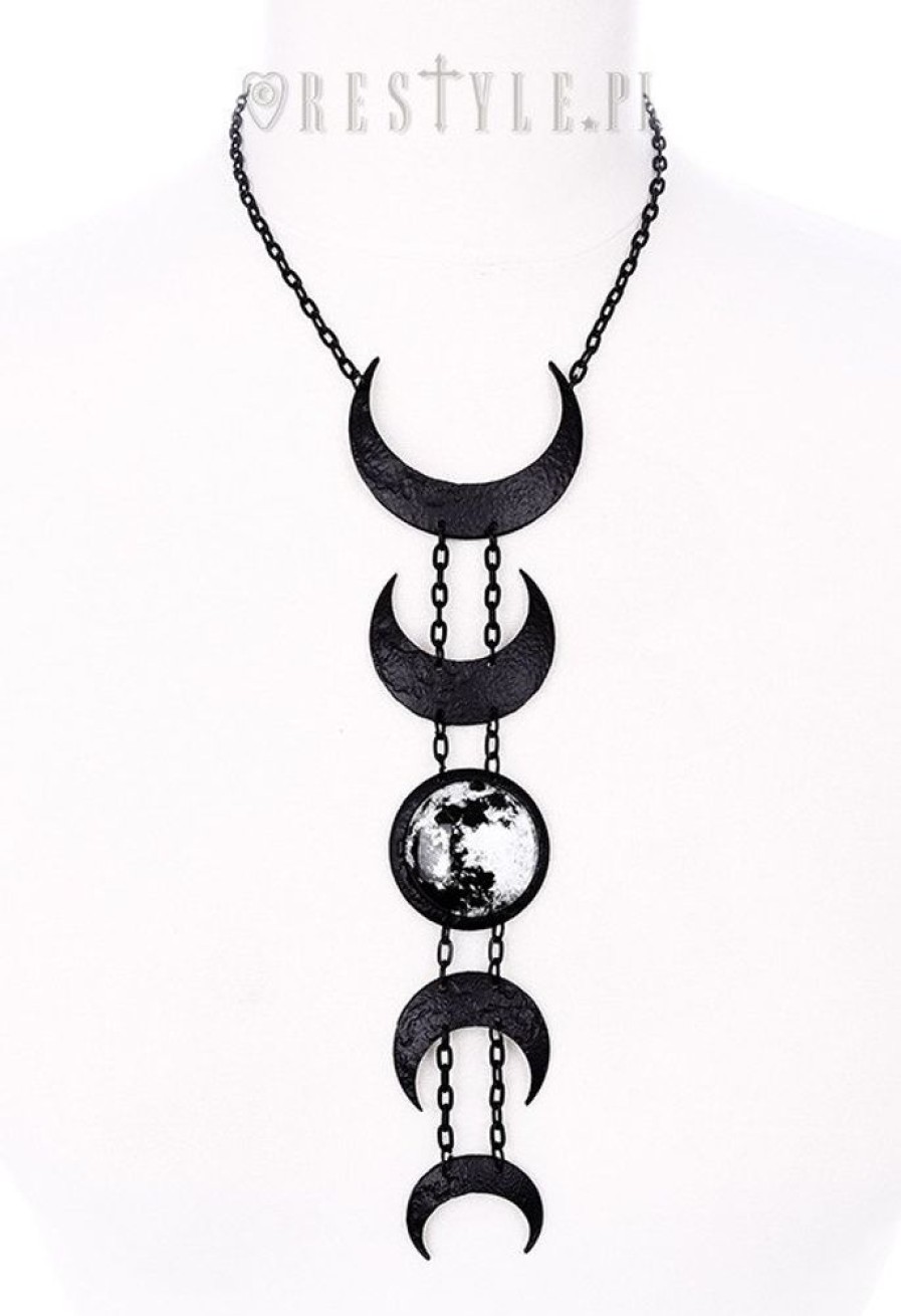 Jewellery Restyle | Crescent Long Pendant, Occult Jewellery, Luna "Lunar Black Necklace"